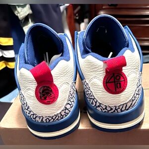 Mens Size 10.5 Nike Air Jordan Spizike Low Sail/Storm Blue basketball shoes